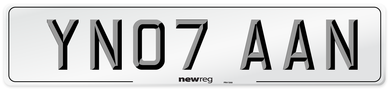 YN07 AAN Number Plate from New Reg